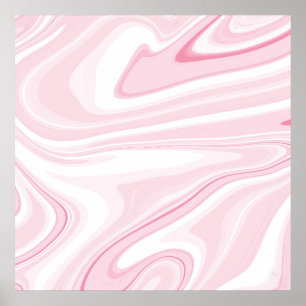 Retro Vloeibare Swirl Roze Schilderen Esthetisch Poster