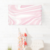 Retro Vloeibare Swirl Roze Schilderen Esthetisch Spandoek (Insitu)