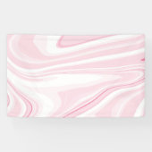 Retro Vloeibare Swirl Roze Schilderen Esthetisch Spandoek (Horizontaal)