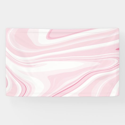 Retro Vloeibare Swirl Roze Schilderen Esthetisch Spandoek (Horizontaal)