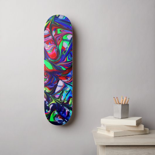 Retro-vloeistofskateboard Skateboard (Muurkunst)