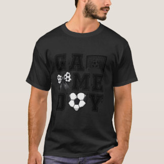 Retro Voetbal Coquette Bow Schattige Gameday Cheer T-shirt