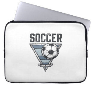 Retro Voetbal Driehoek Badge T-shirt Ontwerp (2 Laptop Sleeve
