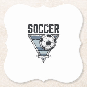 Retro Voetbal Driehoekig Badge T-shirt Ontwerp (2 Kartonnen Onderzetters