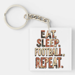 Retro Voetbal Fan Design Klassieke Voetbal Grafi Sleutelhanger