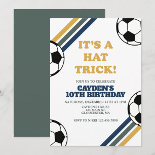 Retro Voetbal Hat Trick 3de Verjaardag Kaart