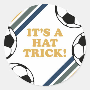 Retro Voetbal Hat Trick 3e Verjaardag Ronde Sticker