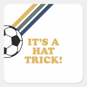 Retro Voetbal Hat Trick 3e Verjaardag Vierkante Sticker