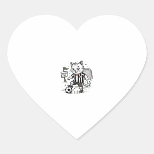 Retro Voetbal Kat Gravure Shirt Ontwerp_1 Hart Sticker