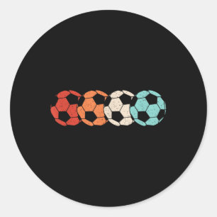 Retro Voetbal Voetballer Mannen Vrouwen Kinder Ronde Sticker