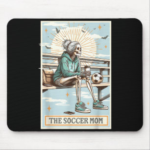 Retro voetbalmoeder tarotkaart voetbal skelet mama muismat