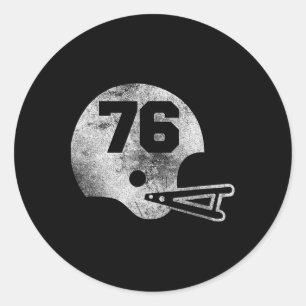 Retro voetbalshirt nummer 76 Spelersnummer  Ronde Sticker