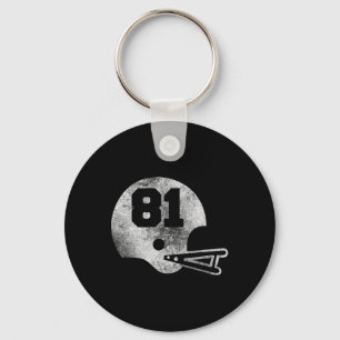 Retro voetbalshirt nummer 81 Spelersnummer Sleutelhanger