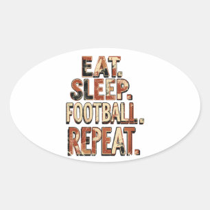 Retro voetbalwaaierdesign Klassieke voetbalgrafi Ovale Sticker