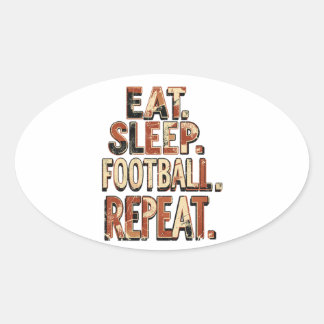 Retro voetbalwaaierdesign | Klassieke voetbalgrafi Ovale Sticker