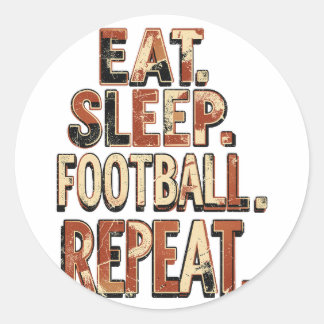 Retro voetbalwaaierdesign | Klassieke voetbalgrafi Ronde Sticker