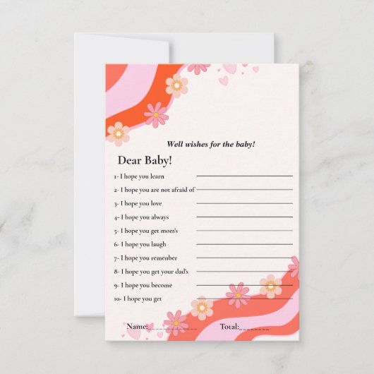 Retro voeux Super pour le jeu de baby shower Carte (Devant)