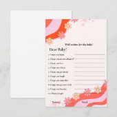 Retro voeux Super pour le jeu de baby shower Carte (Devant / Derrière)