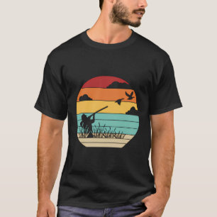 Retro vogel kalkoen eendenjager watervogels jacht t-shirt