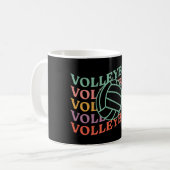 Retro Volleybal Sport Koffiemok (Voorkant links)