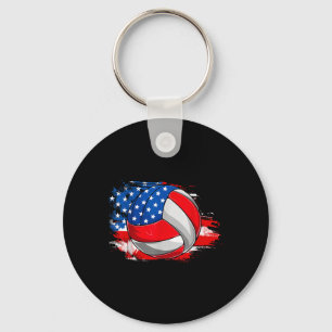 Retro Volleybal Verenigde Staten Vlag Onafhankelij Sleutelhanger