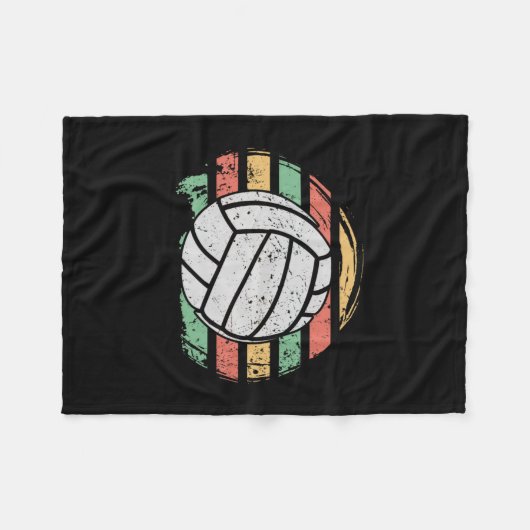 Retro  Volleyball Fleece Deken (Voorkant (Horizontaal))