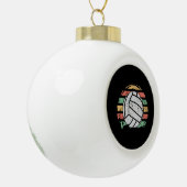 Retro  Volleyball Keramische Bal Ornament (Links)