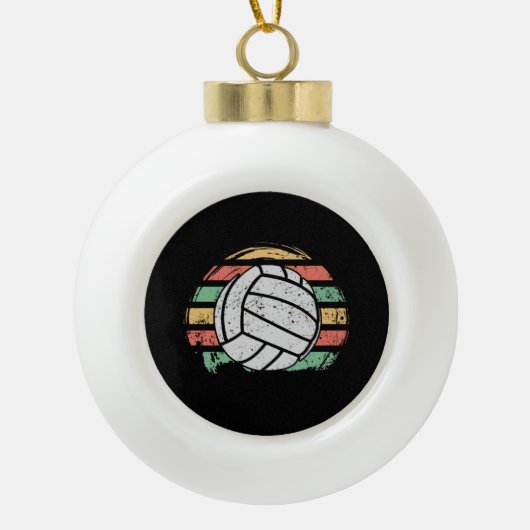Retro  Volleyball Keramische Bal Ornament (Voorkant)