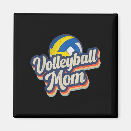 Retro Volleyball mama Fun Softball Mam Moth Magneet (Voorkant)