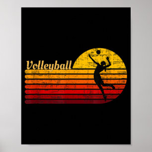 Retro Volleyball Player Grafisch Poster