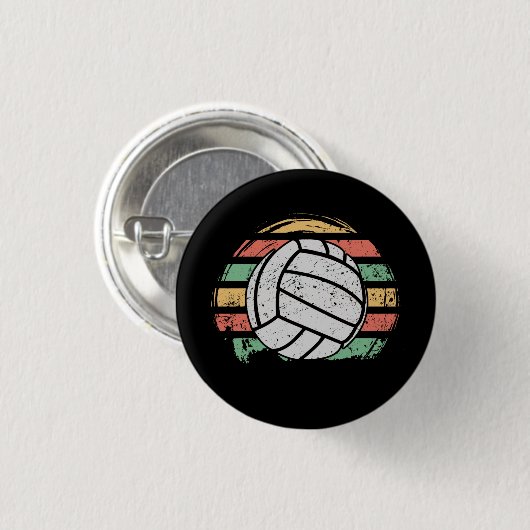 Retro  Volleyball Ronde Button 3,2 Cm (Voorkant /achterkant)