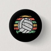 Retro  Volleyball Ronde Button 3,2 Cm (Voorkant)