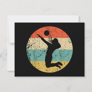 Retro Volleybalspeler Feestdagenkaart
