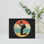  Retro Volleybalspeler Feestdagenkaart (Staand voorkant)