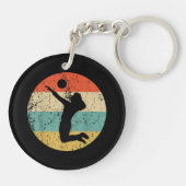 Retro Volleybalspeler Sleutelhanger (Achterkant)