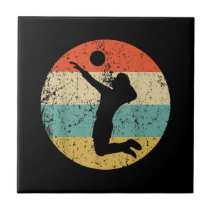 Retro Volleybalspeler Tegeltje