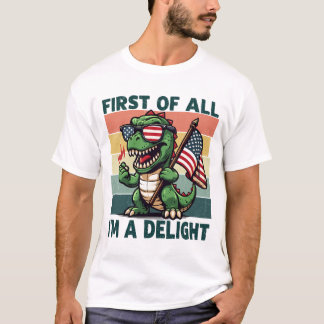 Retro volwassen dinosaurus Allereerst ben ik een g T-shirt