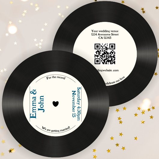 Retro voor de muziekbruiloft kaart