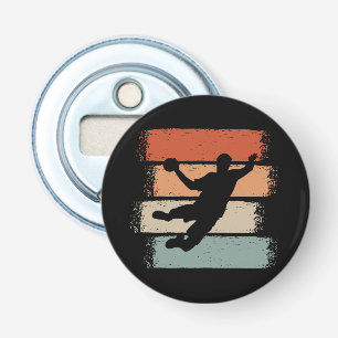 Retro voor handbalspeler button flesopener