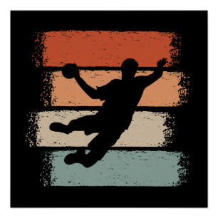 Retro voor handbalspeler perfect poster