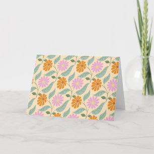 Retro voorjaarsbloemen kaart