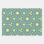 Retro Vortex Petal Burst Pattern Inpakpapier Vel (Voorkant 3)