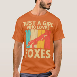 Retro vos ontwerp voor meisjes kinderen vrouwen wi t-shirt