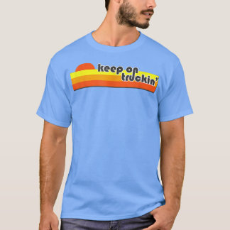 Retro vrachtwagen op wagenpark t-shirt