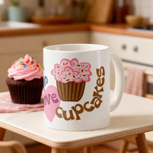 Retro Vrede Liefde Cupcakes Koffiemok