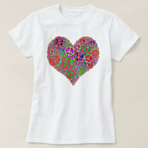 Retro vredeshart t-shirt