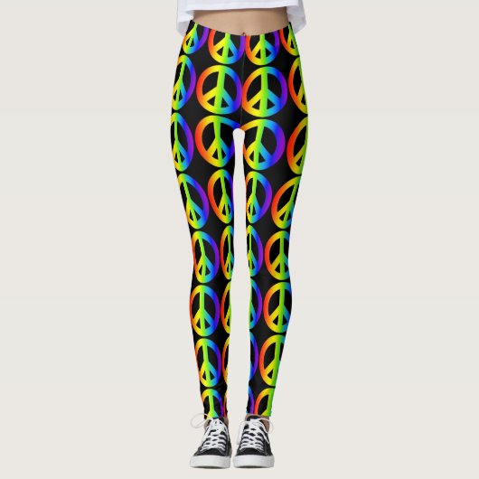 Retro Vredesteken Neon Leggings (Voorkant)