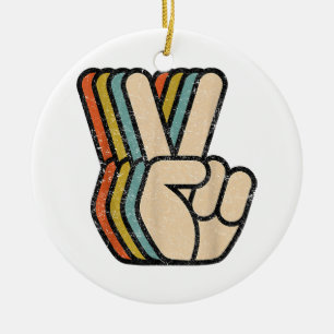 Retro Vredesteken V Fingers 60s 70s 80s Coo Keramisch Ornament
