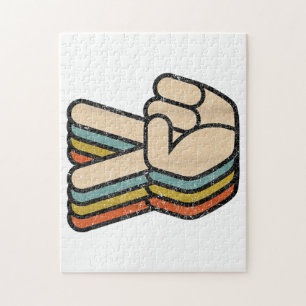 Retro Vredesteken V Fingers 60s 70s 80s Coo Legpuzzel