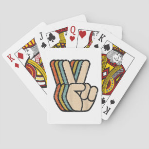 Retro Vredesteken V Fingers 60s 70s 80s Coo Pokerkaarten
